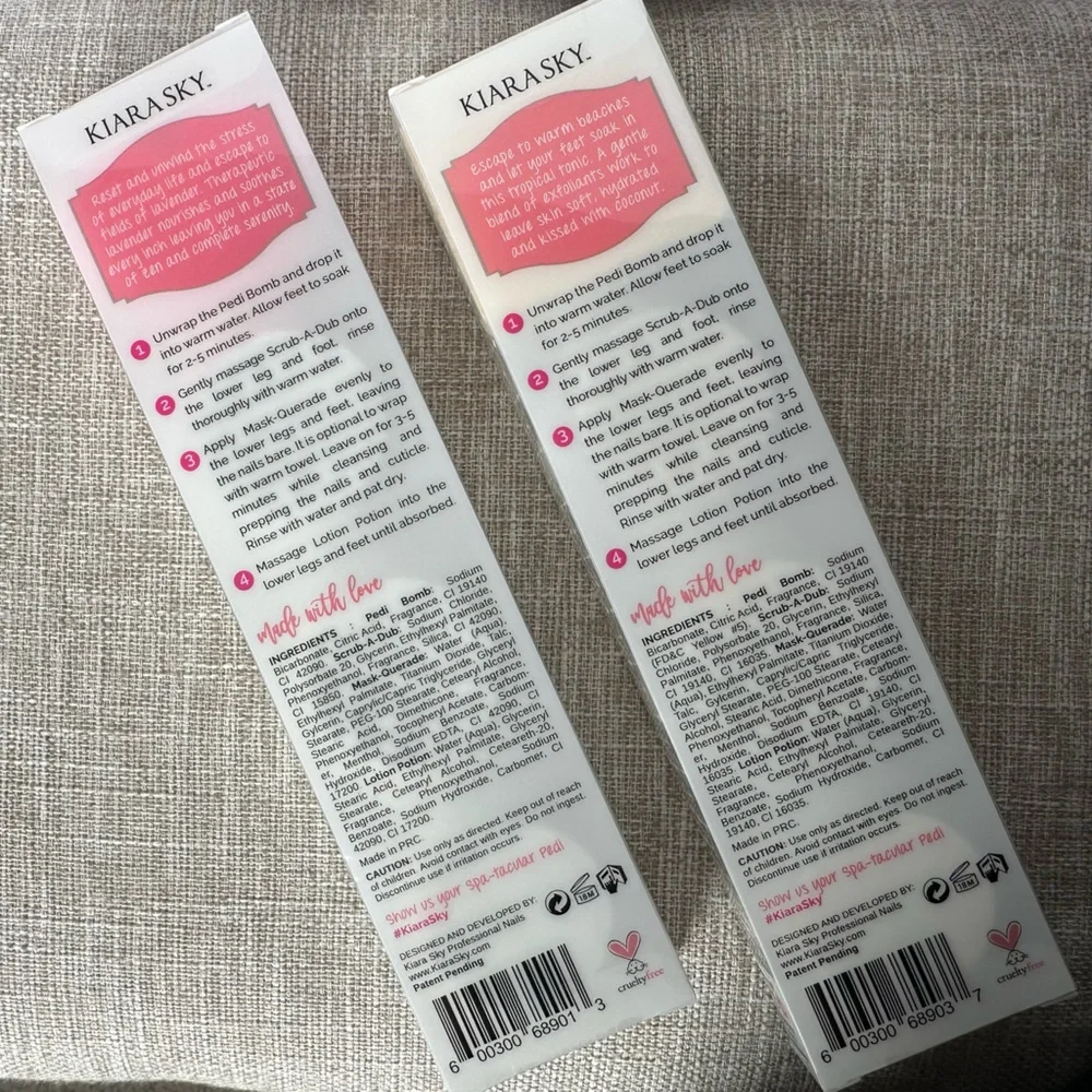 NWT Kiara Sky PediPack Duo At-Home Spa Pedicure Kit Tropical and Lavender